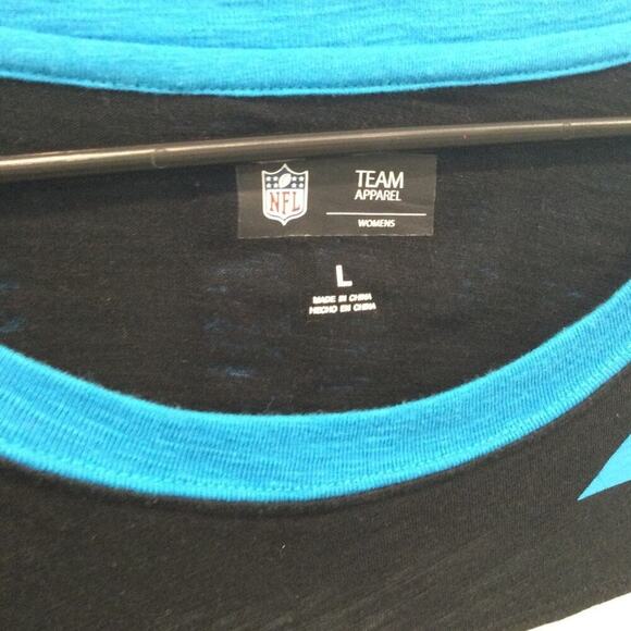 NFL Team Apparel Womens Long Sleeve Shirt Size Large Open Back Carolina Panthers - Picture 2 of 10